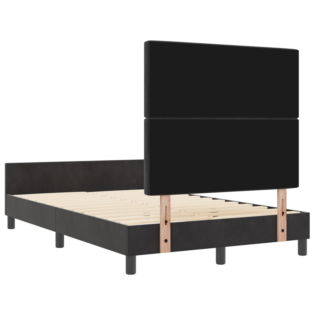 Bed Frame Black 120X200 Cm Velvet