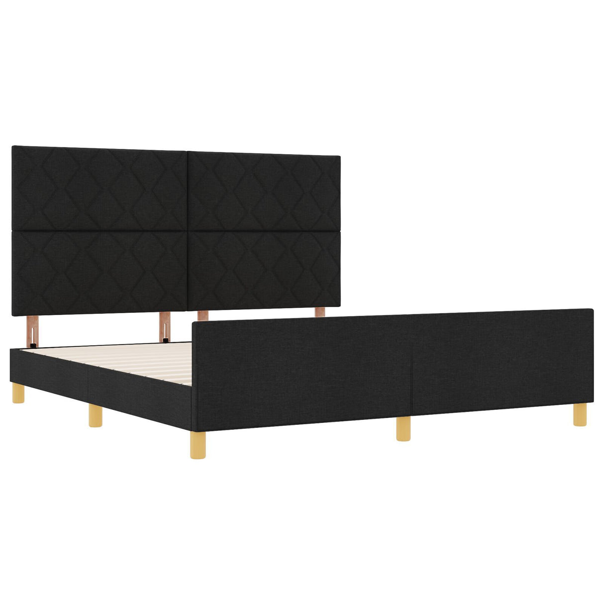 Bed Frame Black 180X200 Cm Fabric
