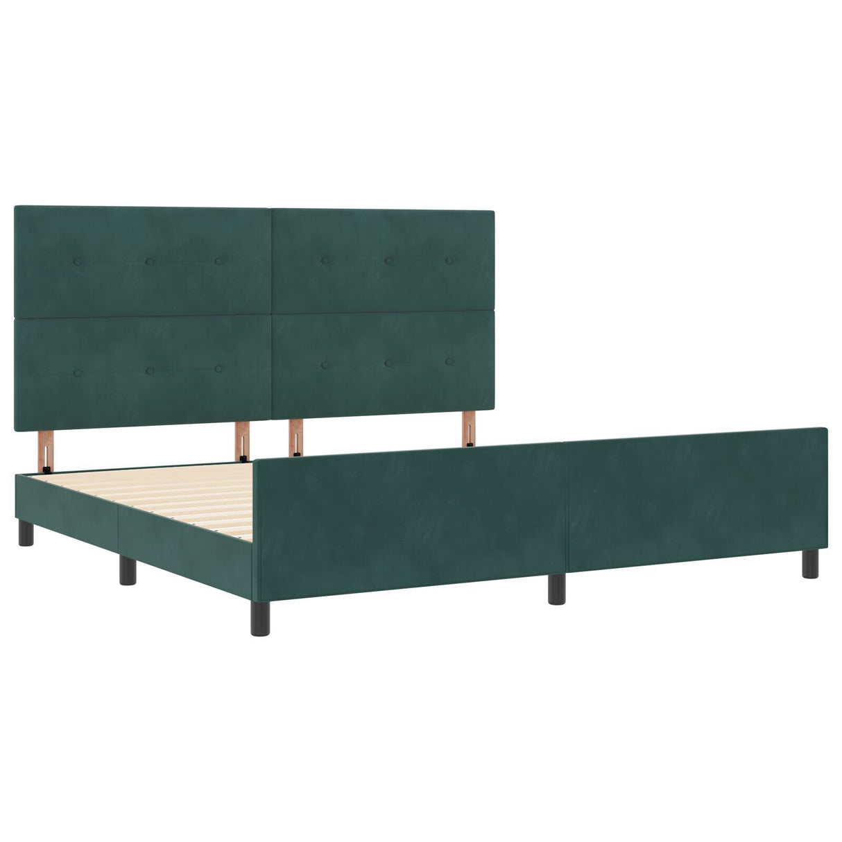 Bed Frame Dark Green 200X200 Cm Velvet