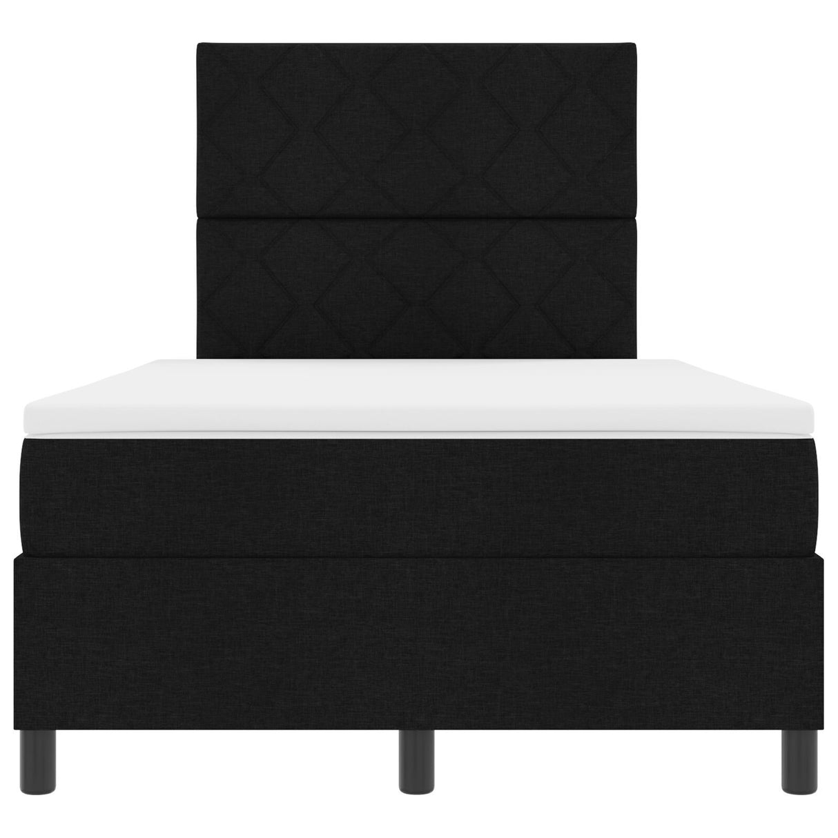 Box Spring Bed With Mattress & Led Black 120X190 Cm Fabric