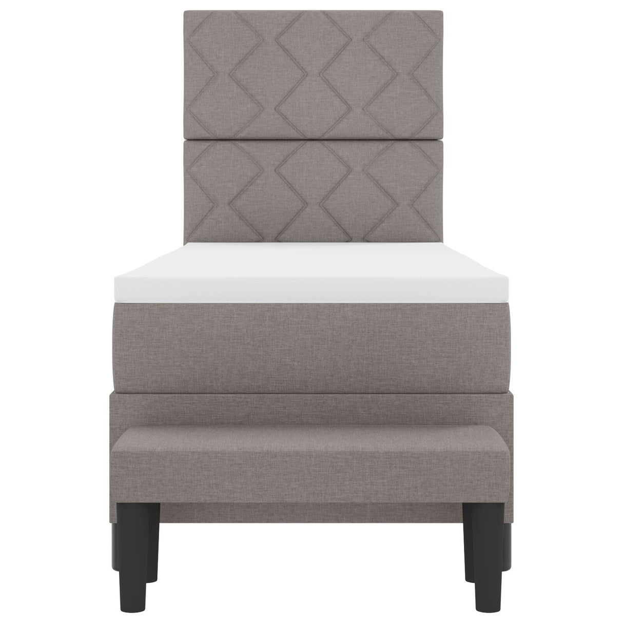 Box Spring Bed With Mattress & Bench Taupe 80X200 Cm Fabric