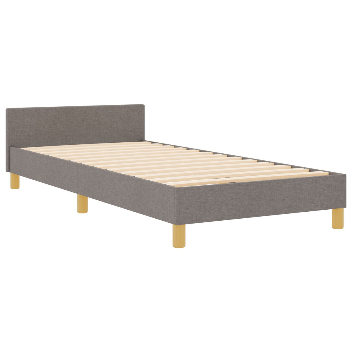 Bed Frame In Taupe, 90X190 Cm, Fabric