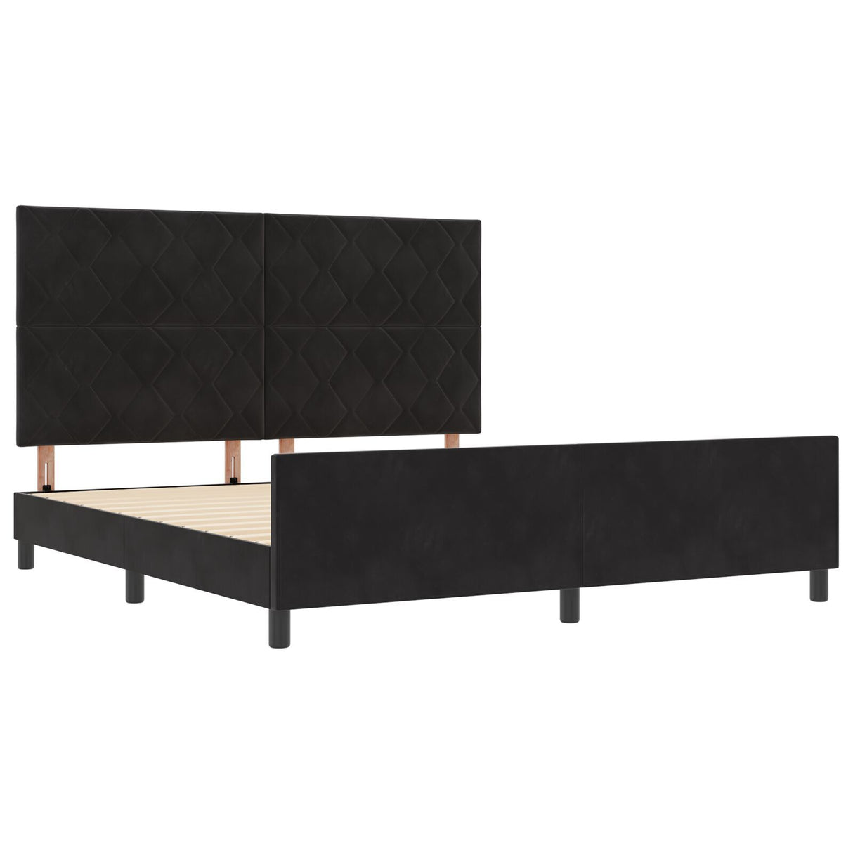 Bed Frame Black 180X200 Cm Velvet
