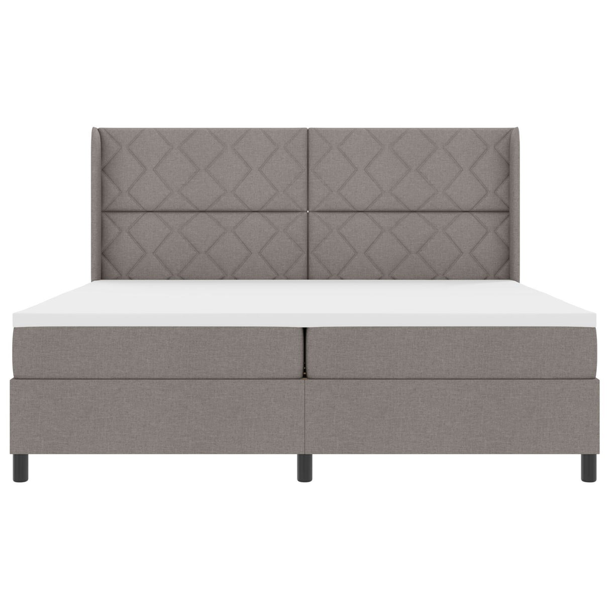 Box Spring Bed With Mattress - Taupe, 200X200 Cm, Fabric