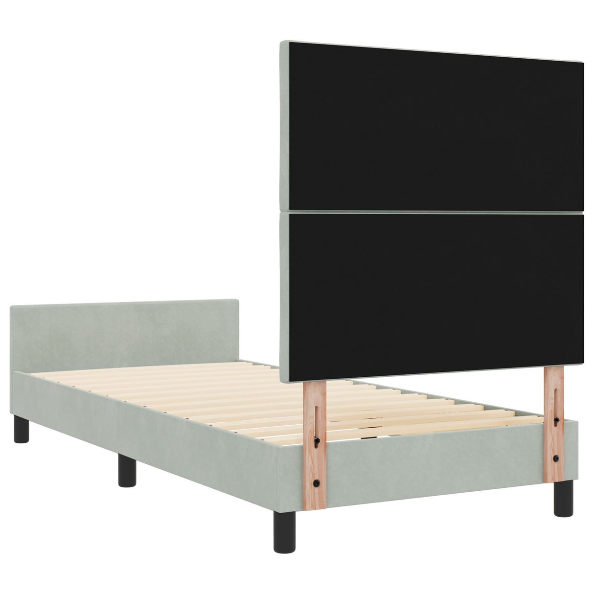 Bed Frame Light Grey 90X190 Cm Velvet