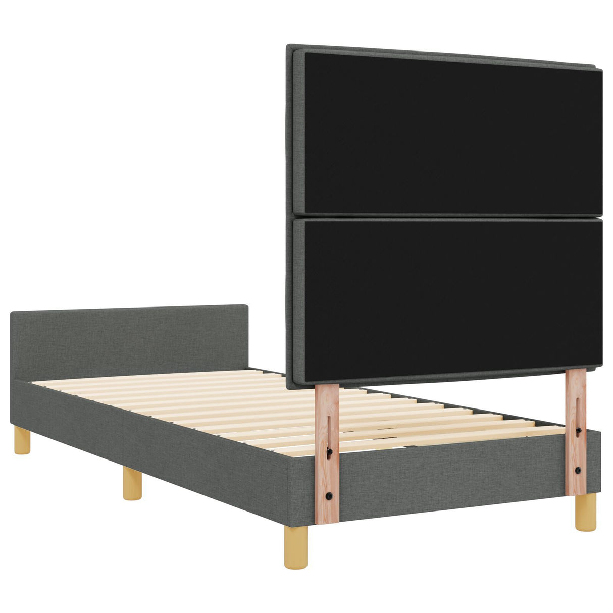 Bed Frame Dark Grey 90X190 Cm Fabric