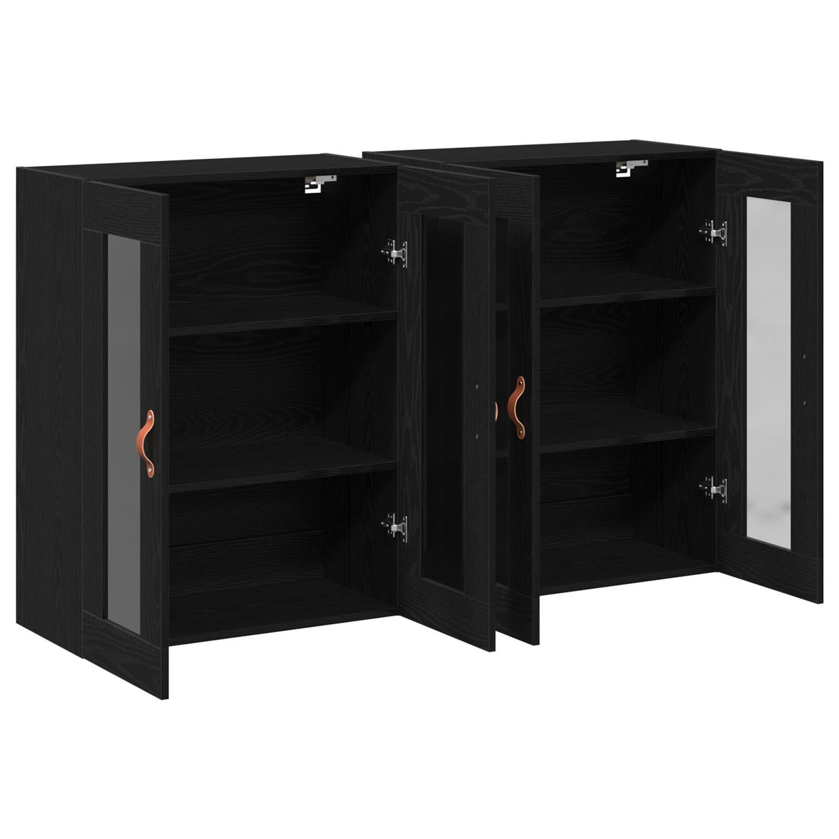 Wall Mounted Cabinets 2 Pcs Black Oak 69,5X34X90 Cm Engineered Wood