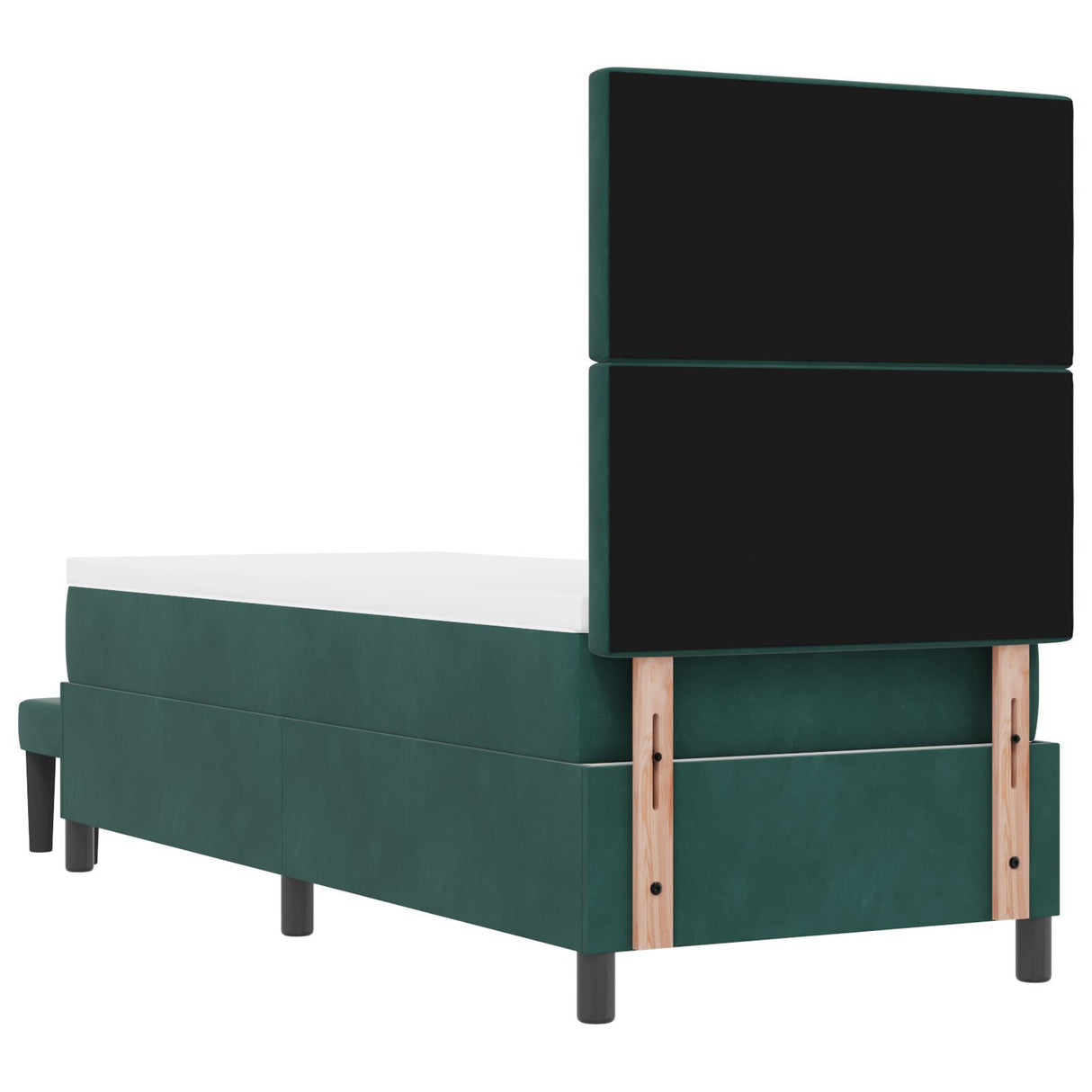 Box Spring Bed With Mattress & Bench Dark Green 80X200 Cm Velvet