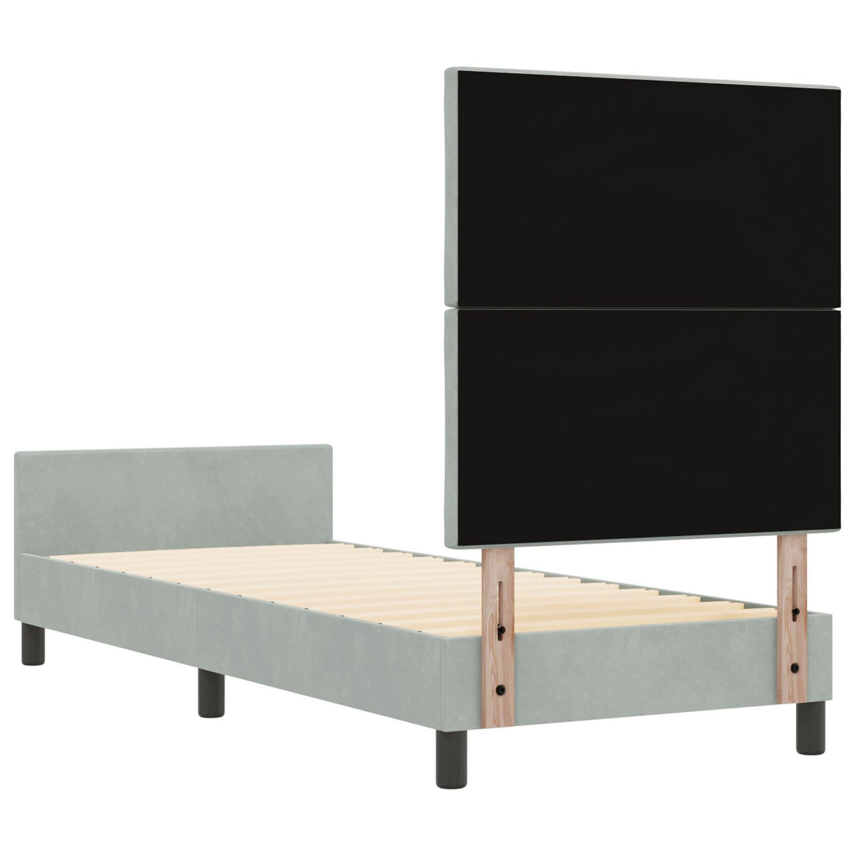 Bed Frame Light Grey 80X200 Cm Velvet