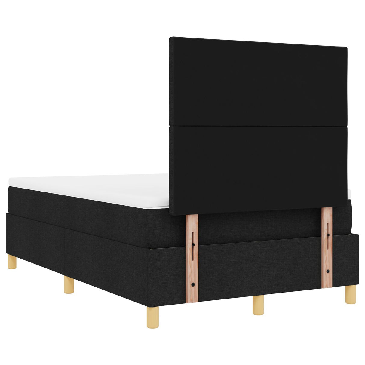 Box Spring Bed With Mattress & Led Black 120X200 Cm Fabric