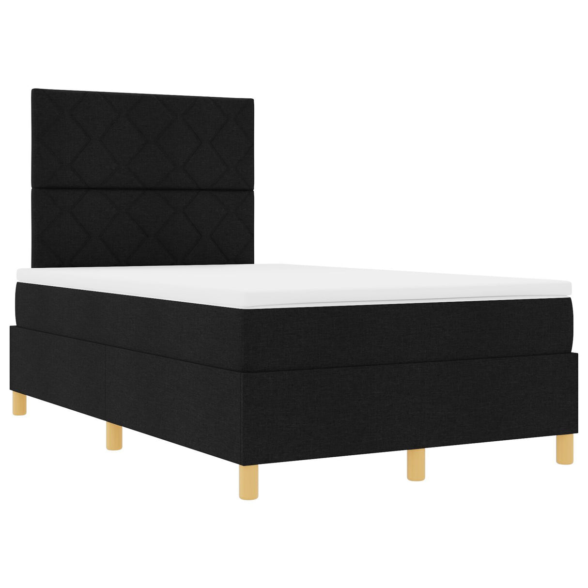 Box Spring Bed With Mattress & Led Black 120X200 Cm Fabric