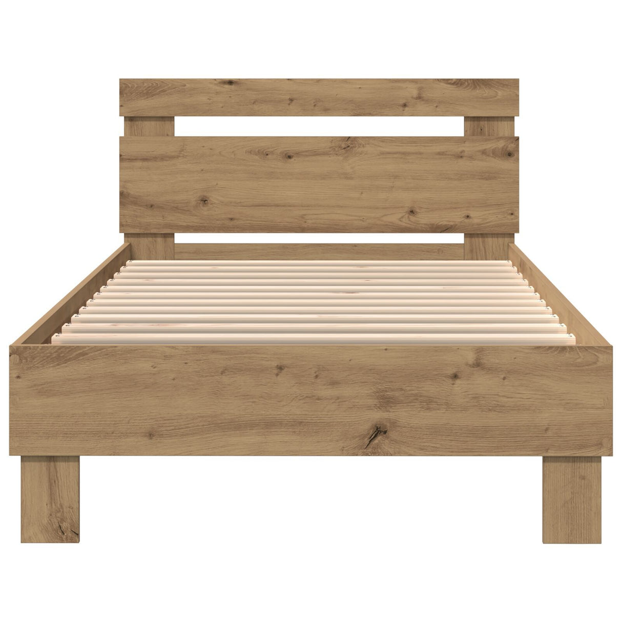 Bed Frame With Led Lights Artisan Oak 75X190 Cm Engineered Wood