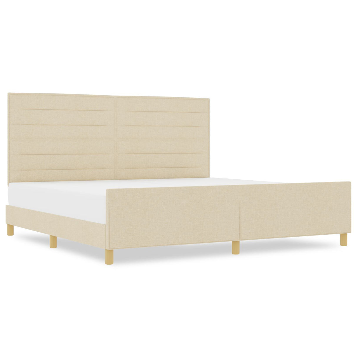 Cream Fabric Bed Frame 200X200 Cm