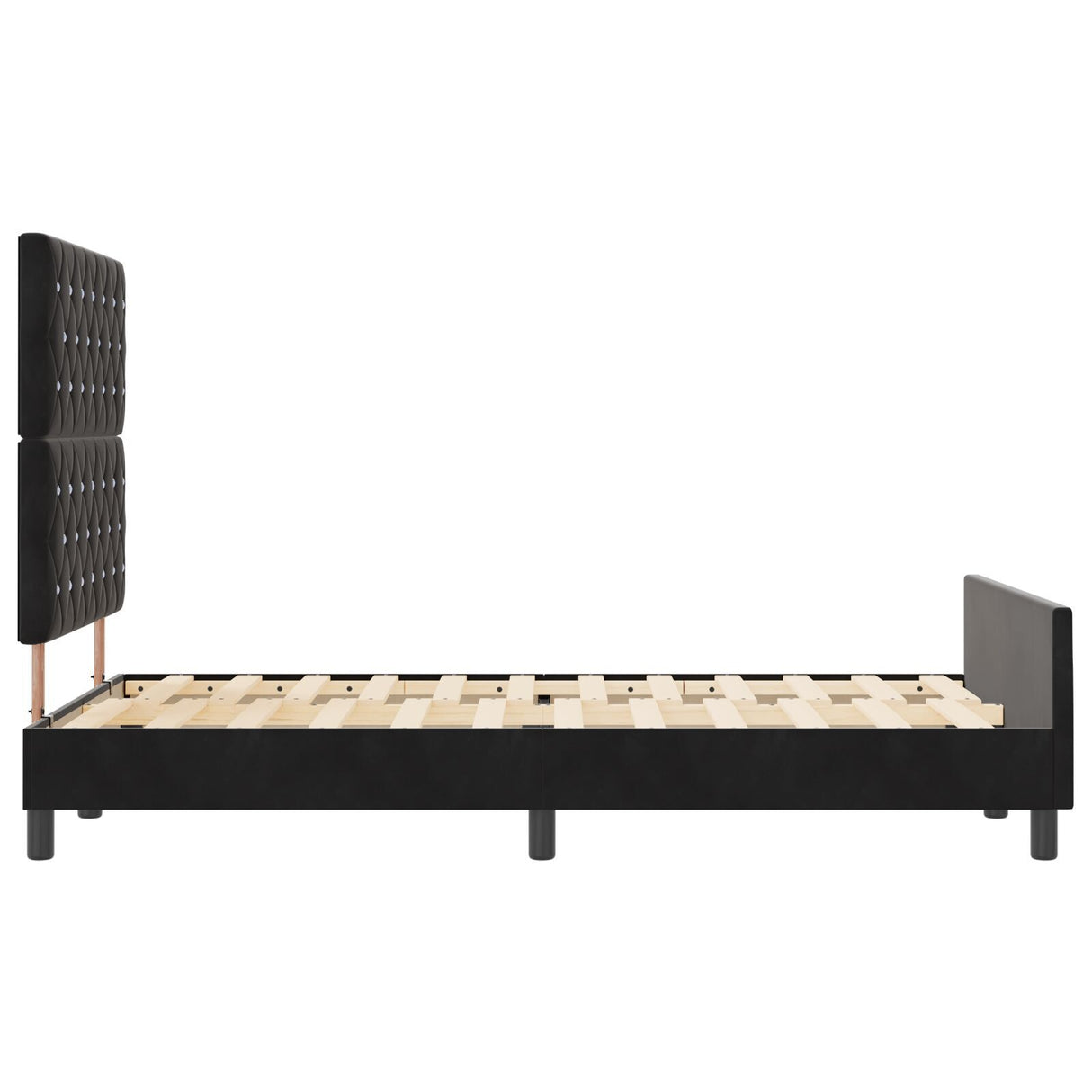 Bed Frame Black 120X200 Cm Velvet