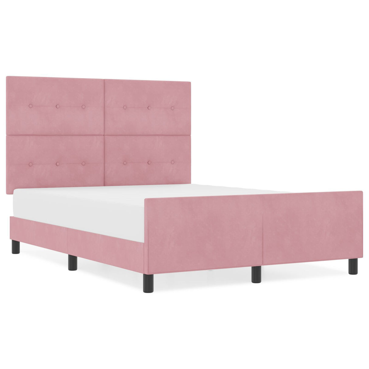 Pink Velvet Bed Frame 140X190 Cm