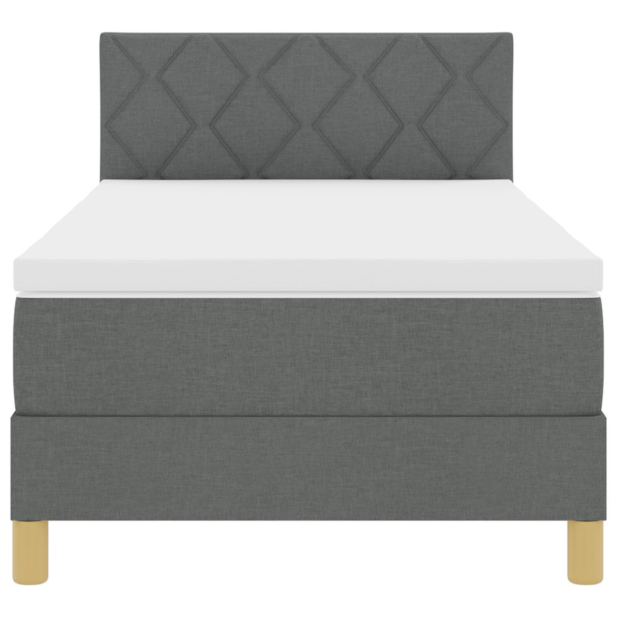 Box Spring Bed With Mattress & Led Dark Grey 90X200 Cm Fabric