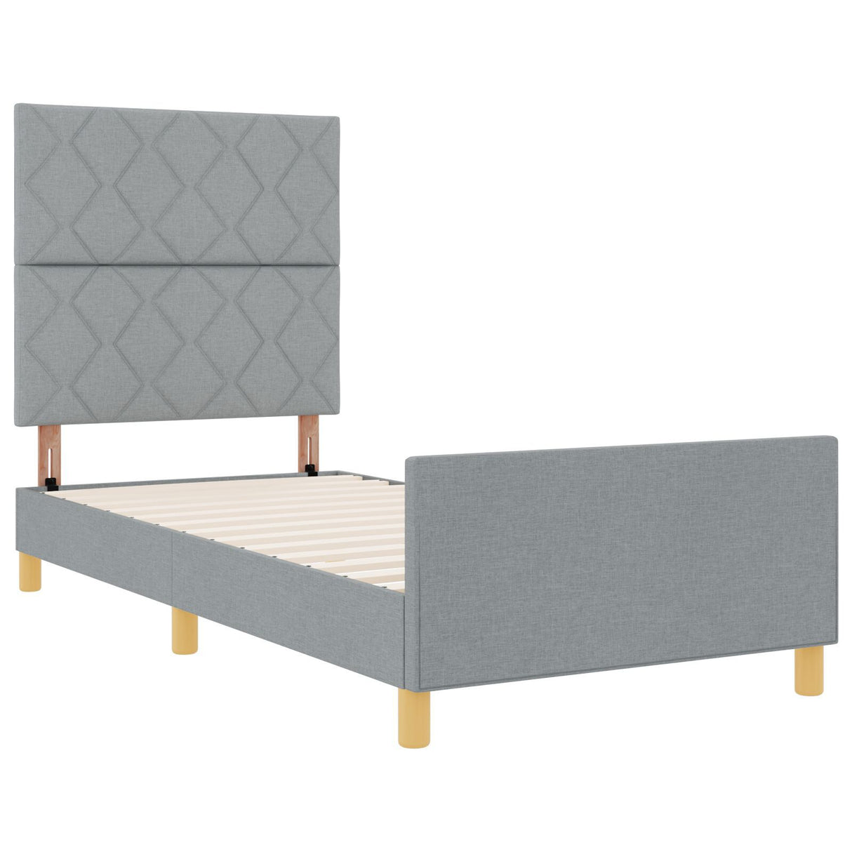 Bed Frame Light Grey 100X200 Cm Fabric