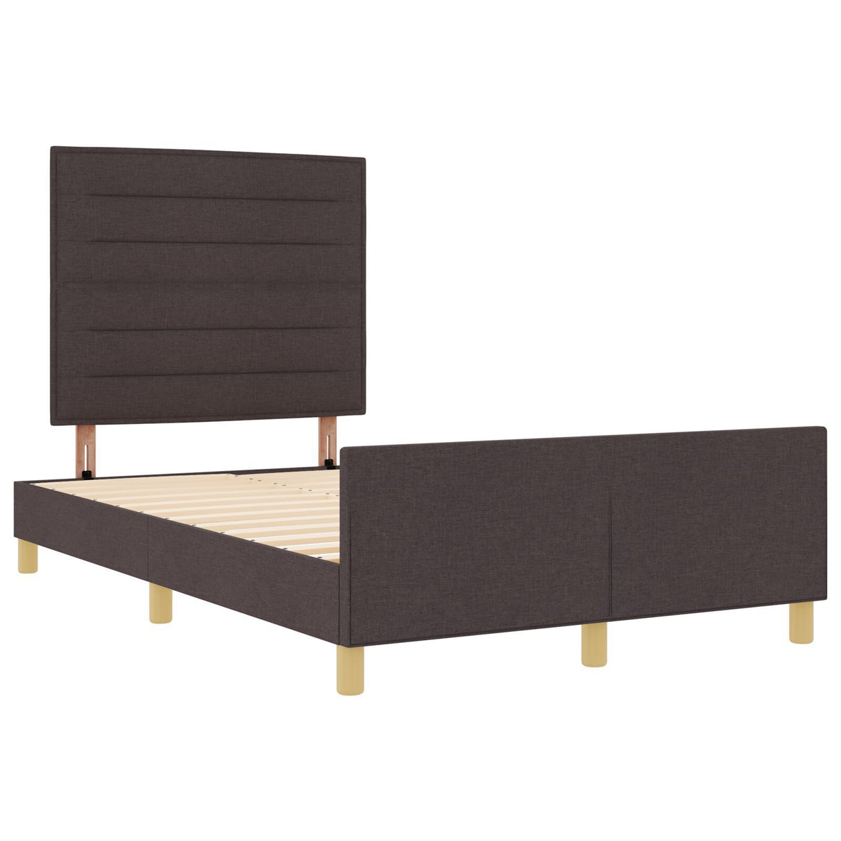 Dark Brown Fabric Bed Frame 140X190 Cm