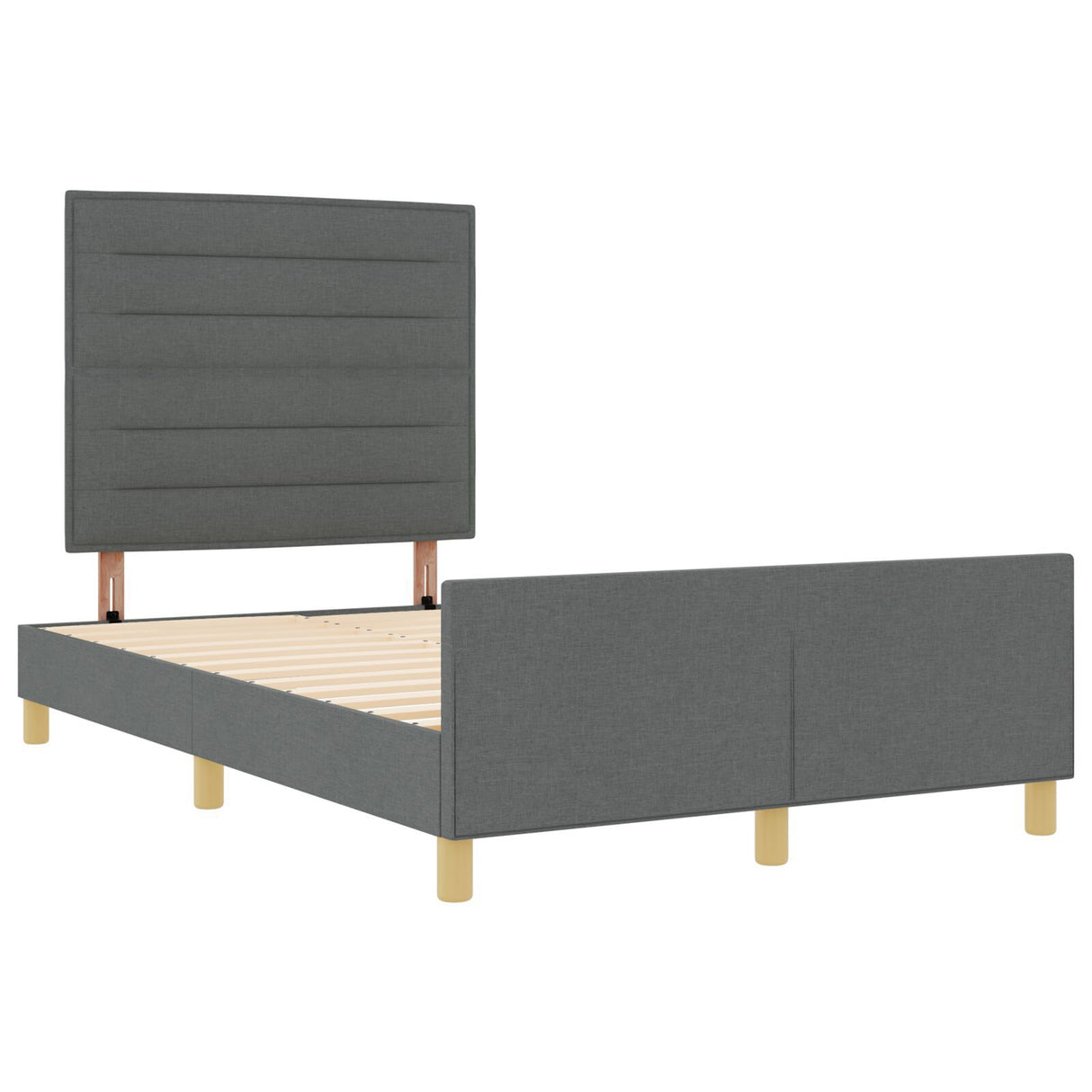 Dark Grey Fabric Bed Frame 140X200 Cm
