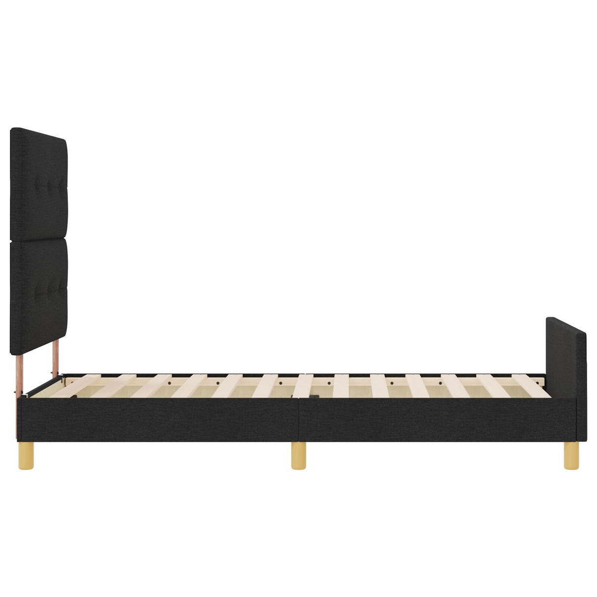 Black Fabric Bed Frame 100X200 Cm