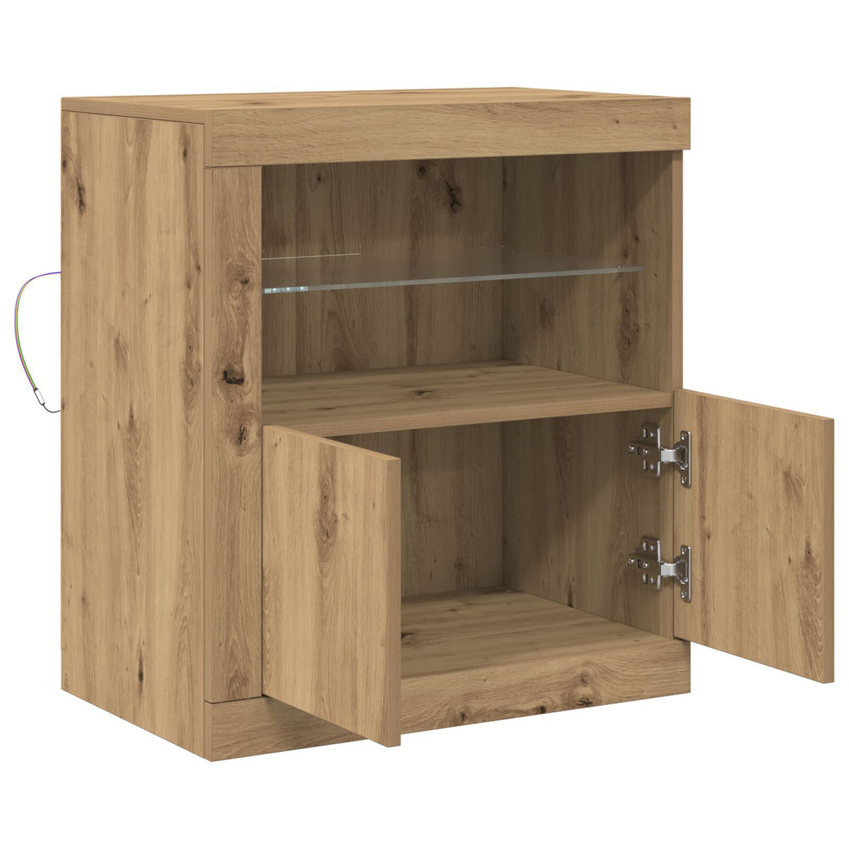 Sideboard With Led Lights Artisan Oak 60,5X37X67 Cm