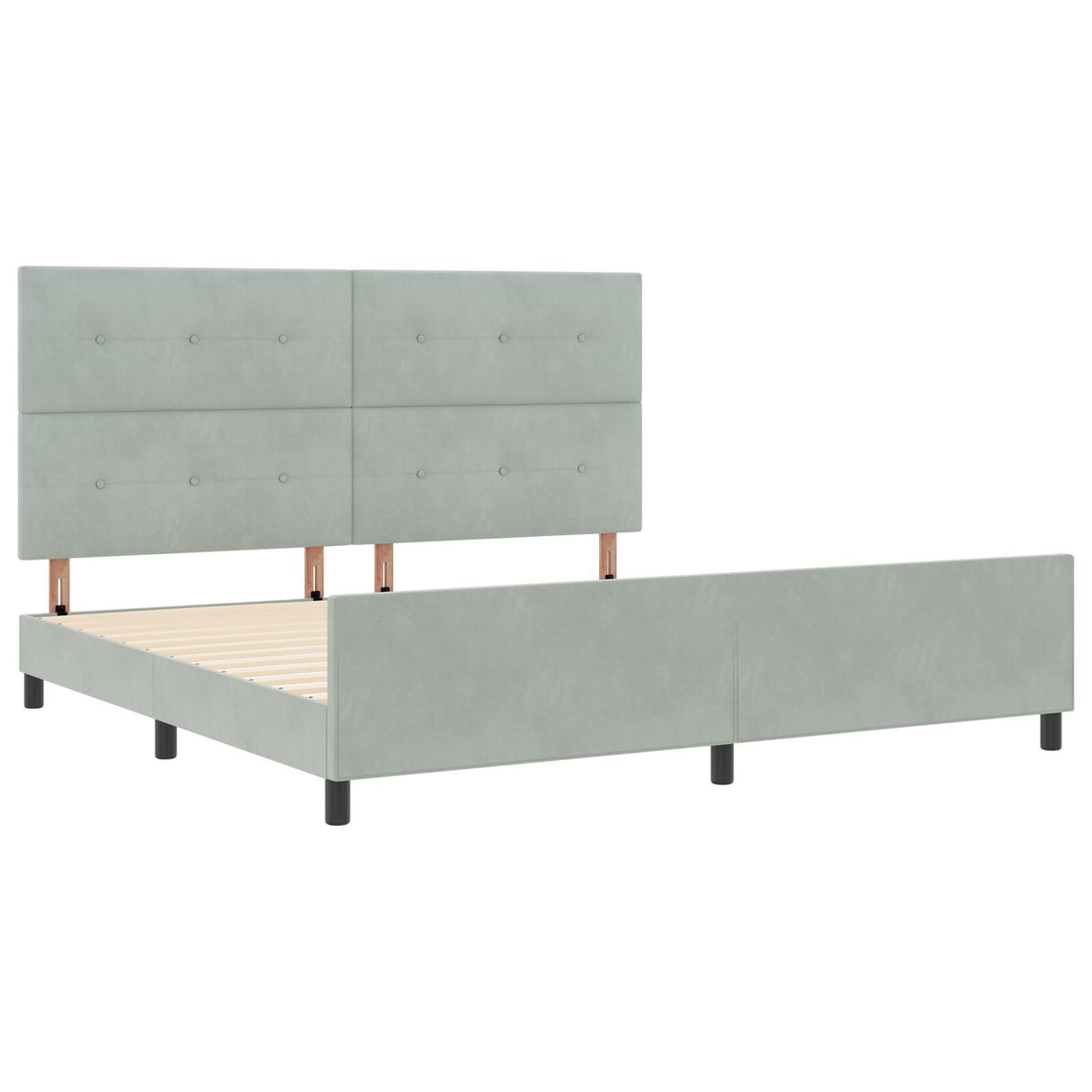 Bed Frame Light Grey 200X200 Cm Velvet