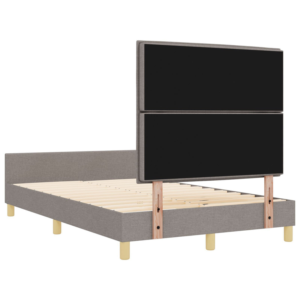 Bed Frame In Taupe, 160X200 Cm Fabric