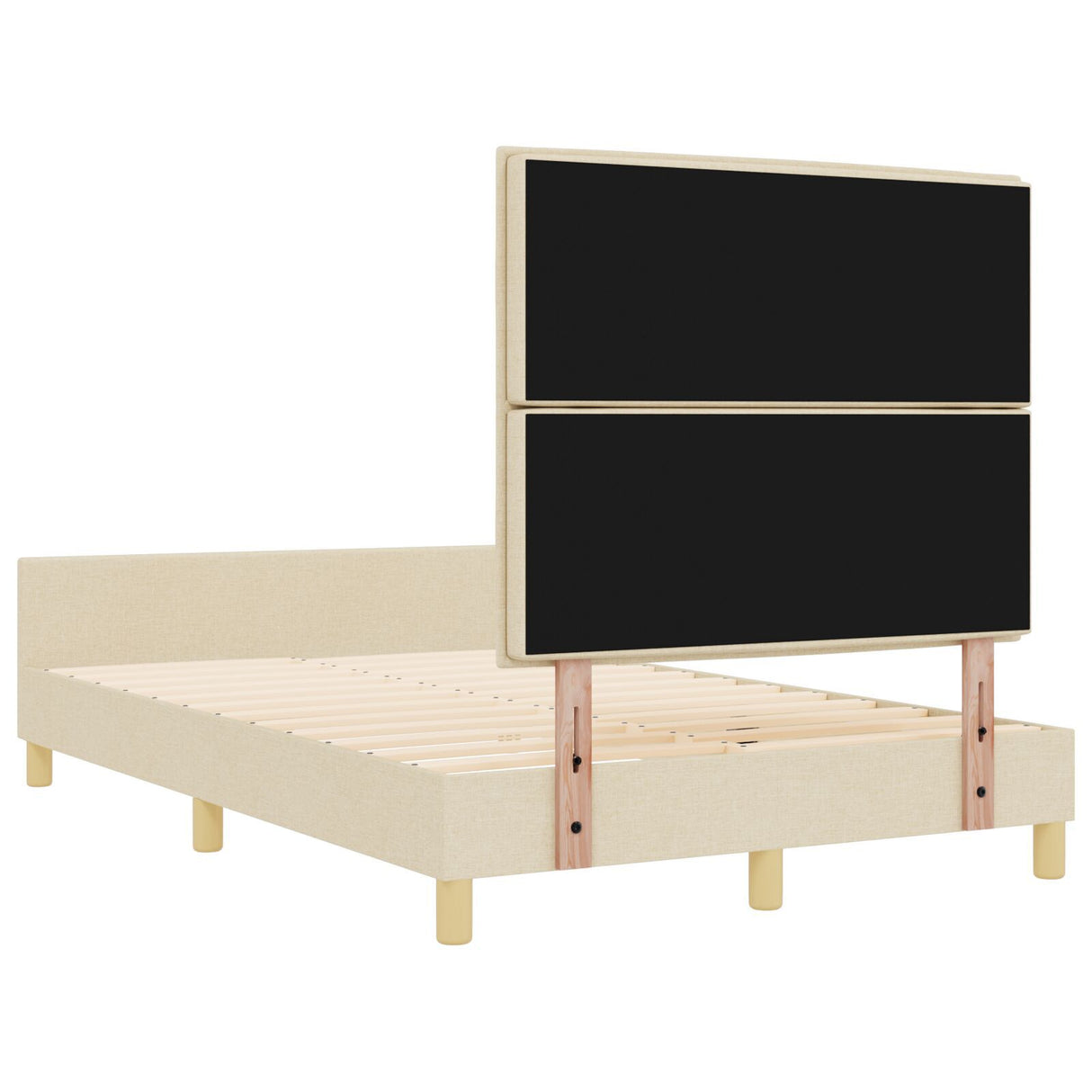 Cream Bed Frame 160X200 Cm Fabric