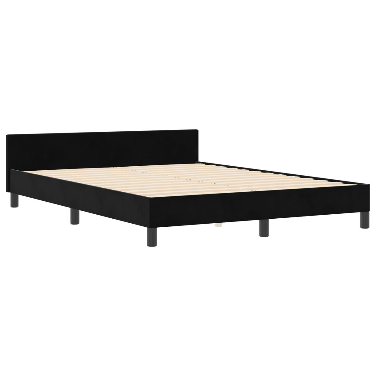 Bed Frame Black 180X200 Cm Velvet