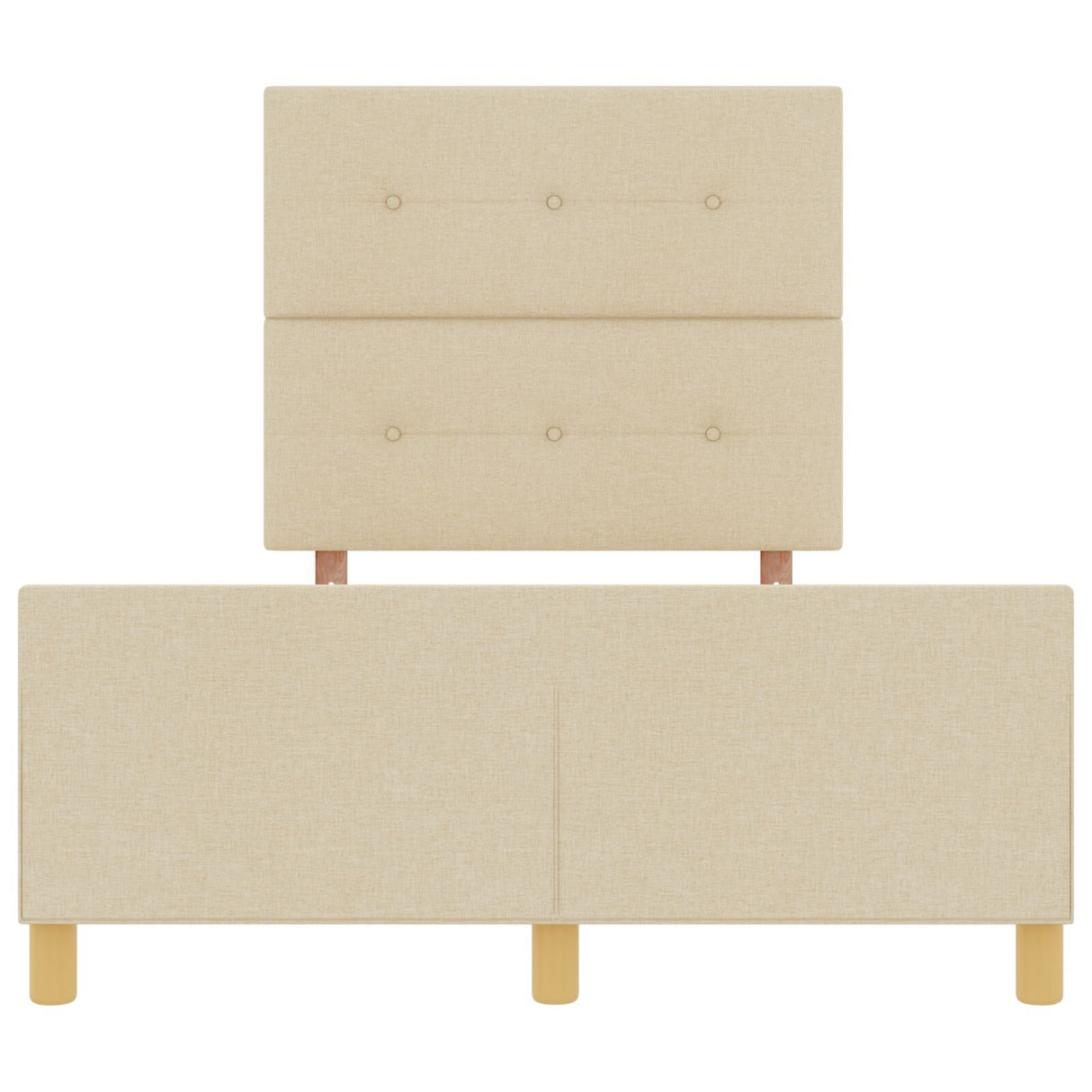 Bed Frame Cream 120X200 Cm Fabric
