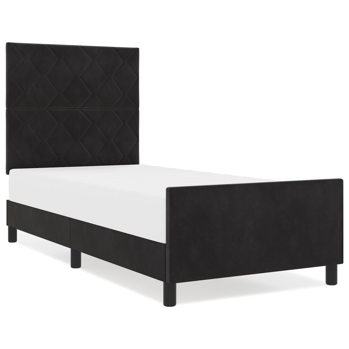 Bed Frame Black 90X190 Cm Velvet