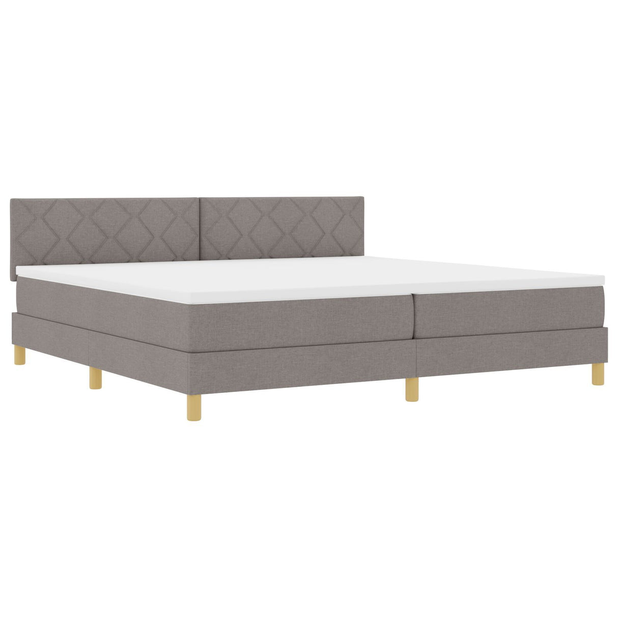 Box Spring Bed With Mattress & Led Taupe 200X200 Cm Fabric