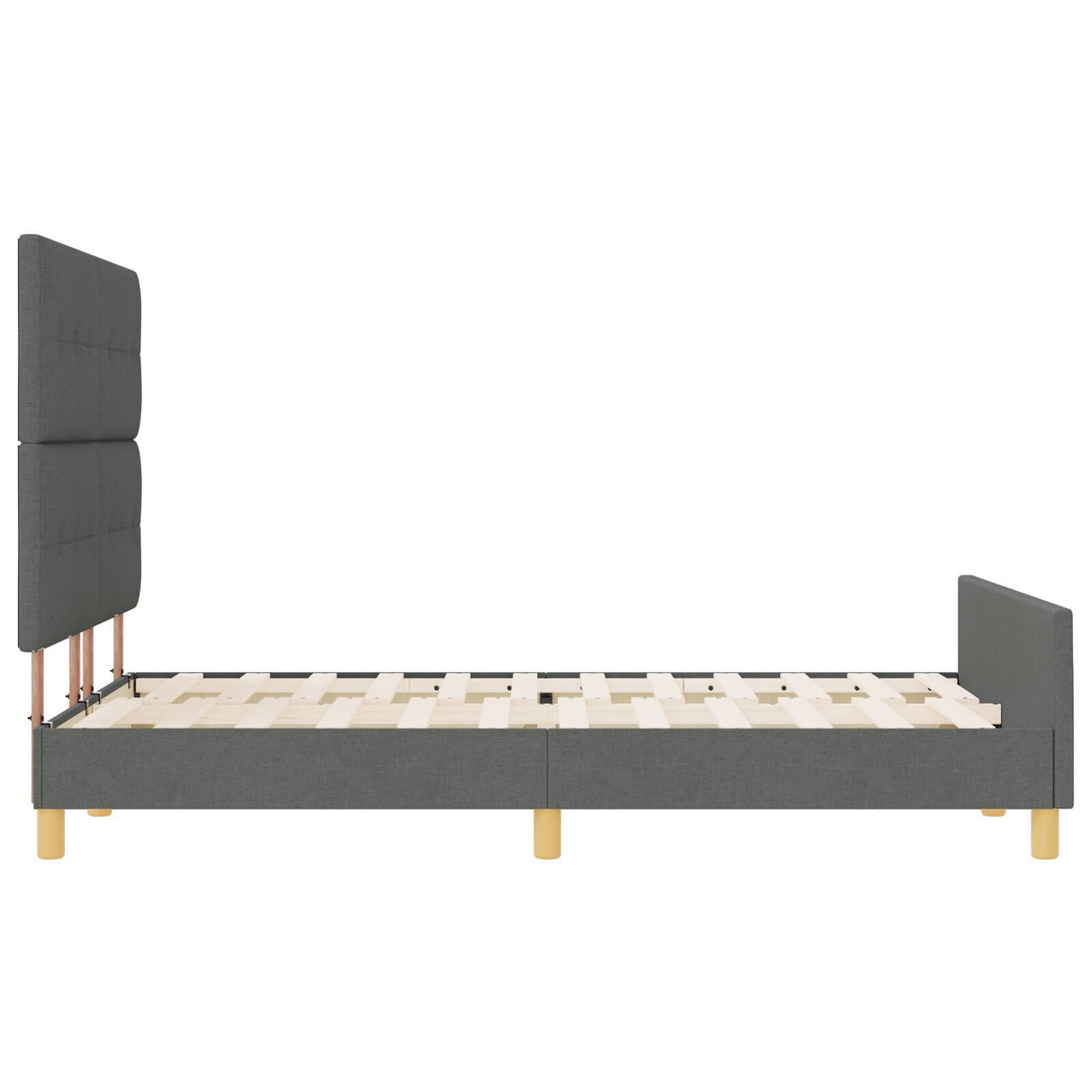 Bed Frame Dark Grey 160X200 Cm Fabric