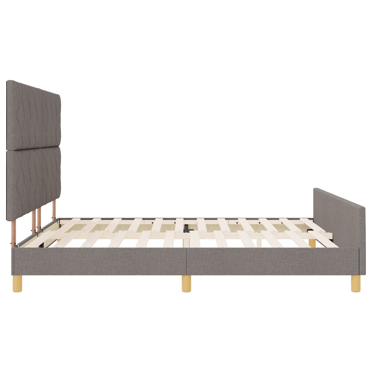 Bed Frame In Taupe, 180X200 Cm, Fabric