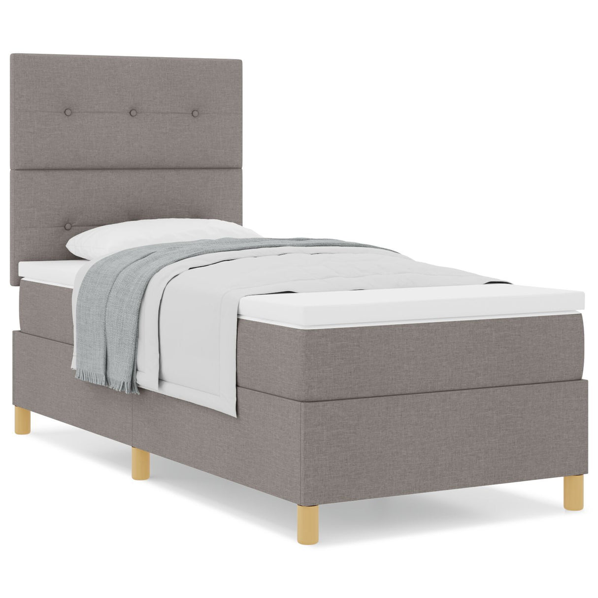 Box Spring Bed With Mattress Taupe 80X200 Cm Fabric