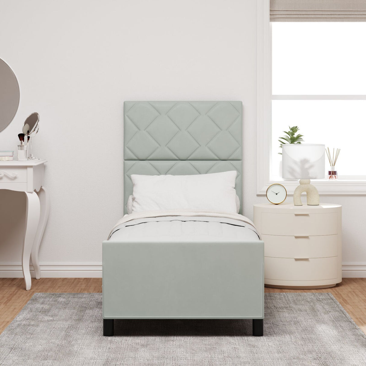 Bed Frame Light Grey 80X200 Cm Velvet