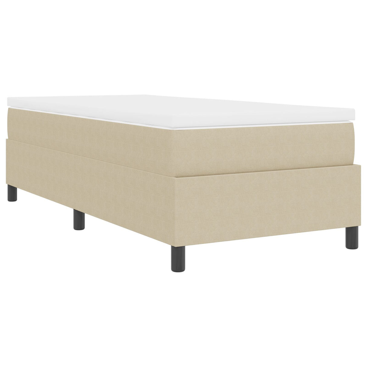 Box Spring Bed With Mattress Light Green Grey 80X200 Cm Corduroy Fabric