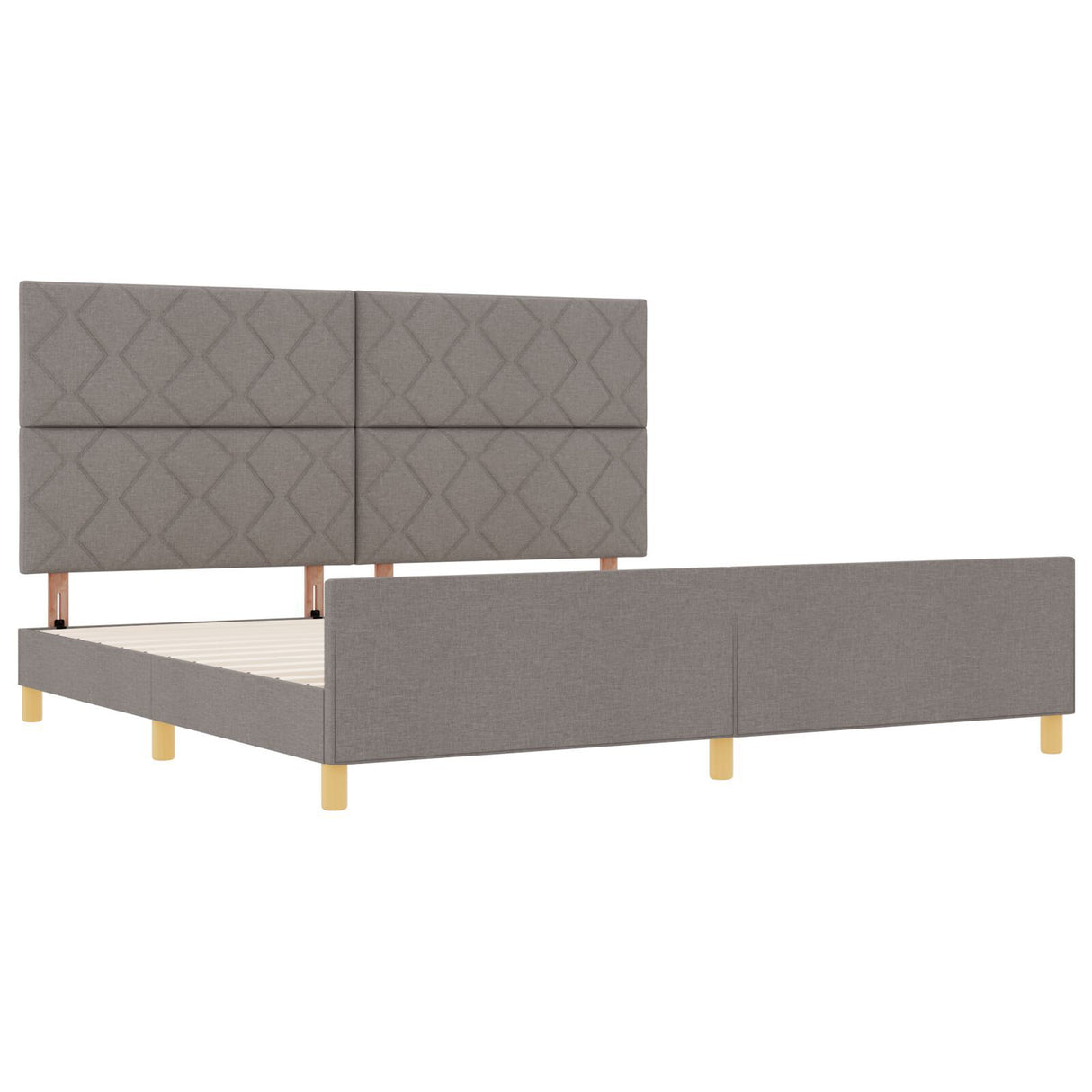 Bed Frame Taupe 200X200 Cm Fabric