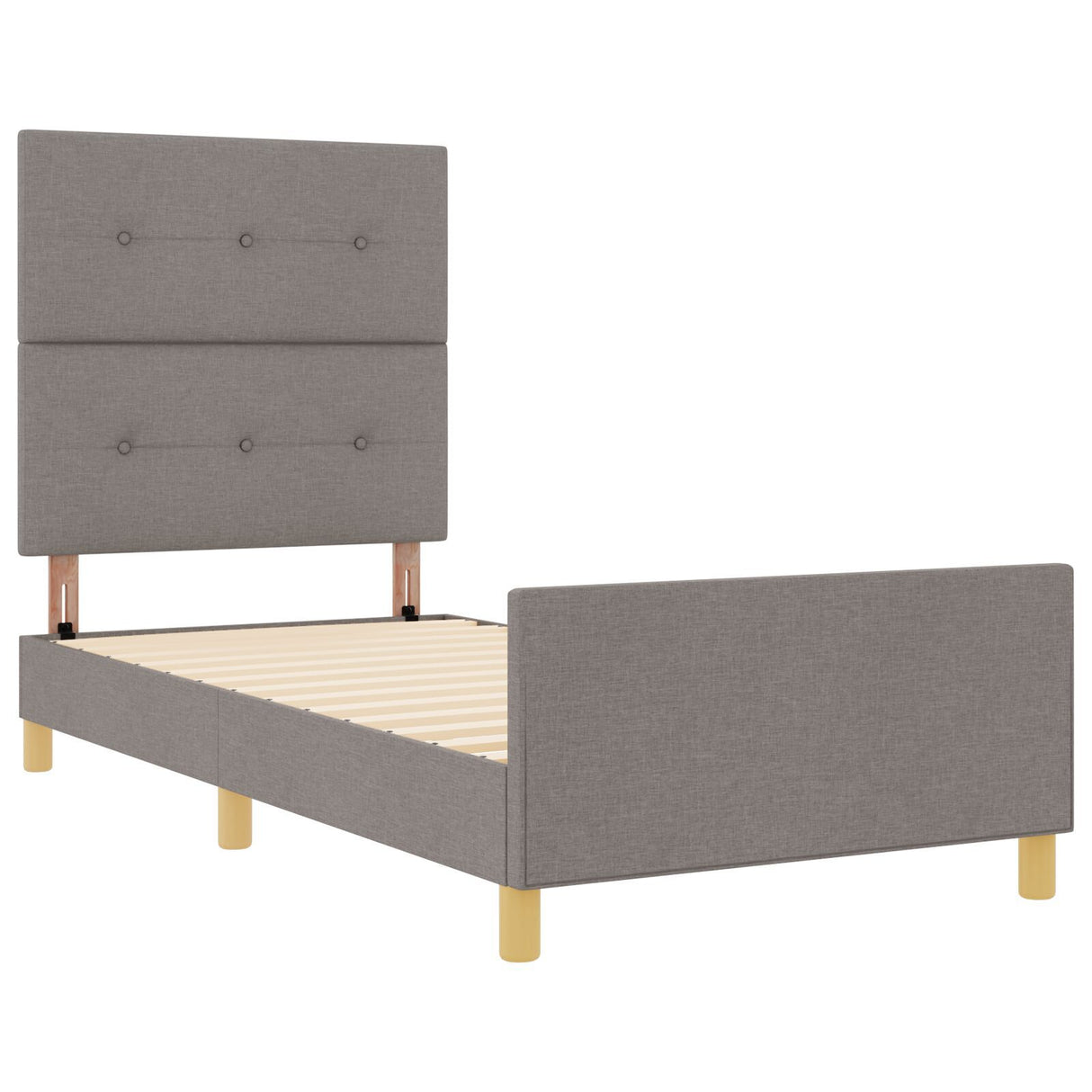 Bed Frame In Taupe, 90X190 Cm, Fabric