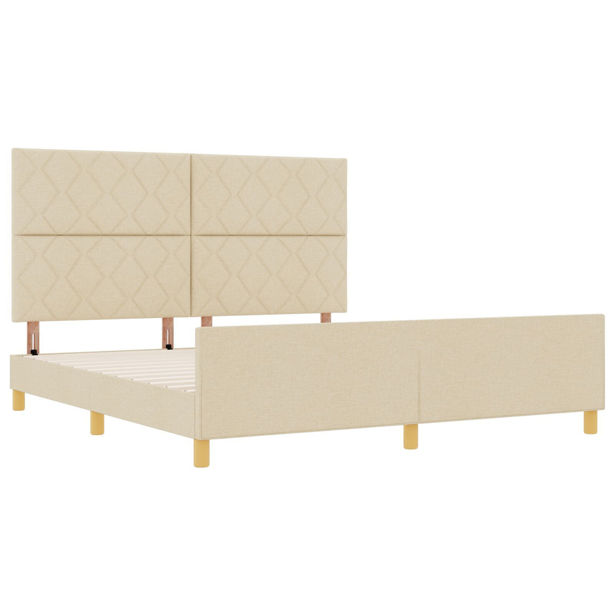 Cream Bed Frame 180X200 Cm Fabric
