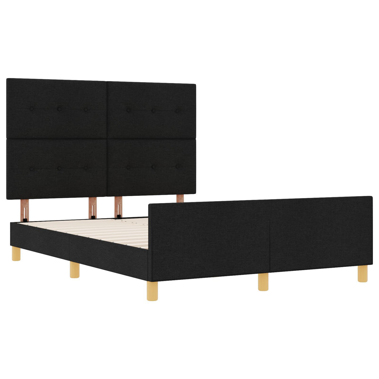 Bed Frame Black 140X200 Cm Fabric