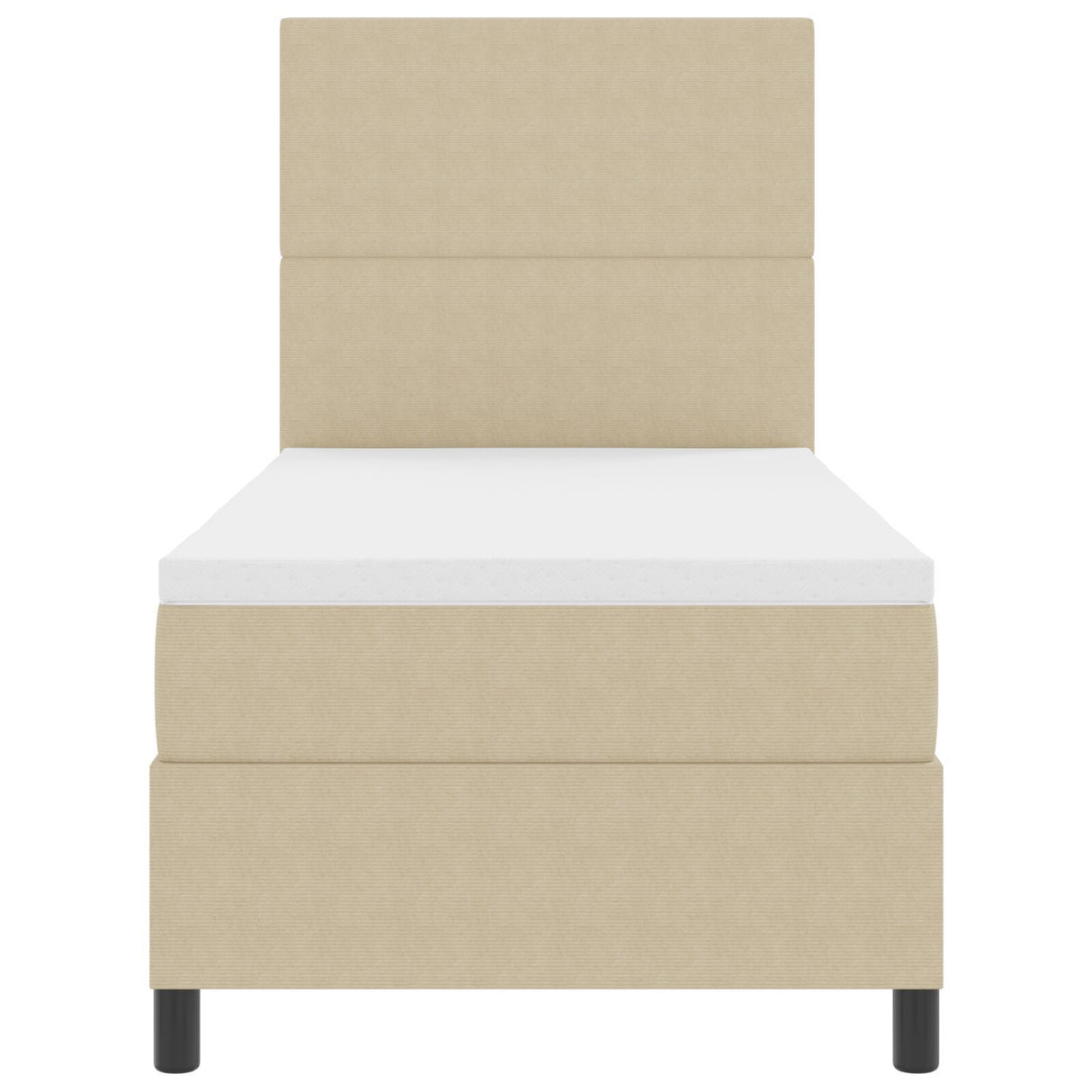 Box Spring Bed With Mattress Light Beige 80X200 Cm Corduroy Fabric