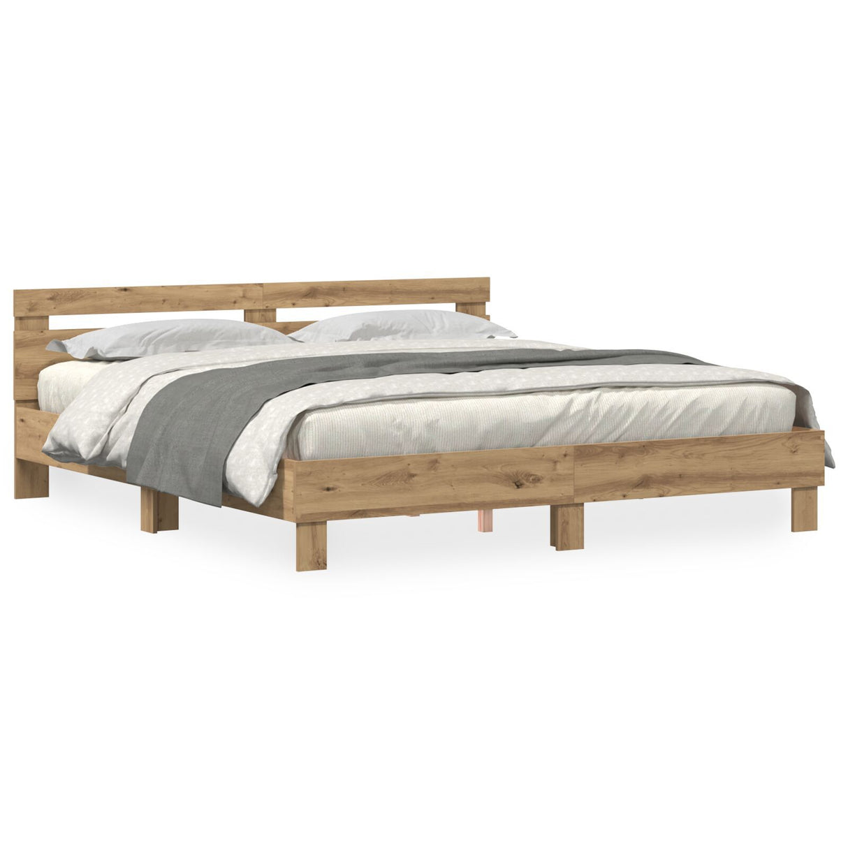 Engineered Wood Bed Frame Artisan Oak 180 X 200 Cm Durable