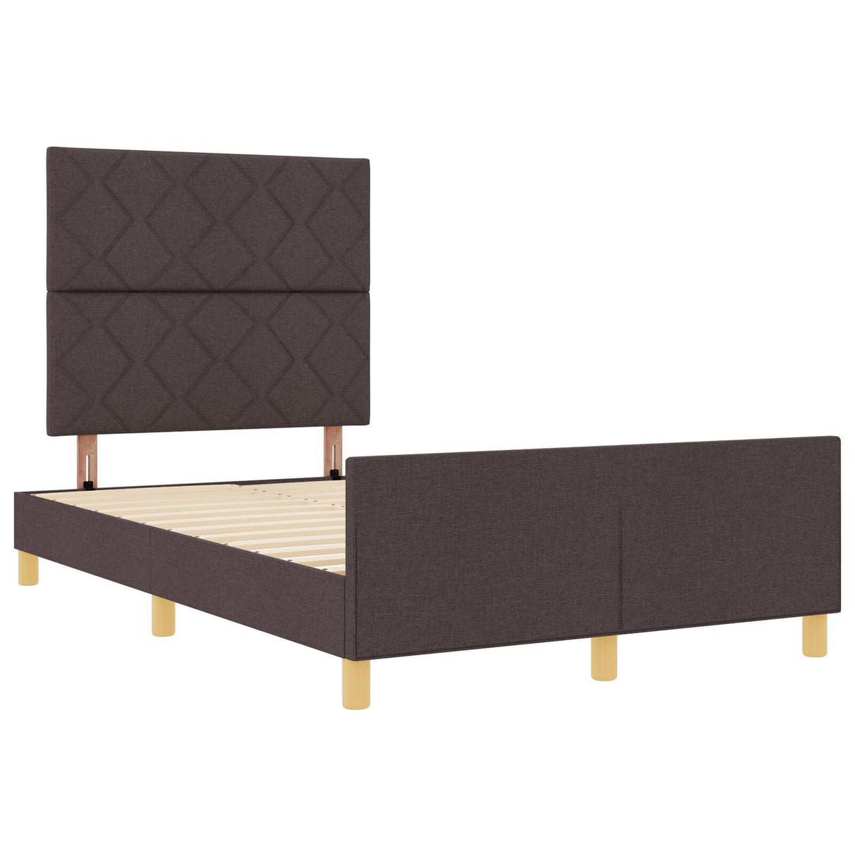 Bed Frame In Dark Brown, 120X200 Cm, Fabric