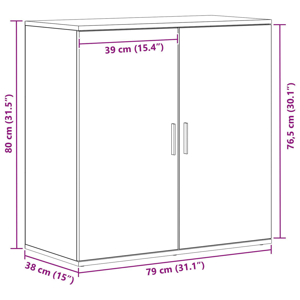 Sideboard Black Oak 79X38X80 Cm Engineered Wood