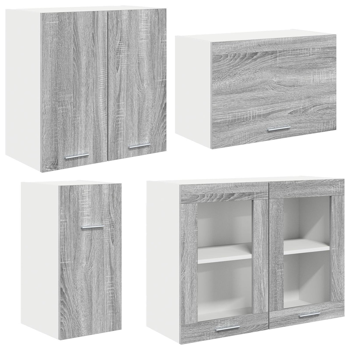 8 Piece Kitchen Cabinet Set Grey Sonoma Engineered Wood