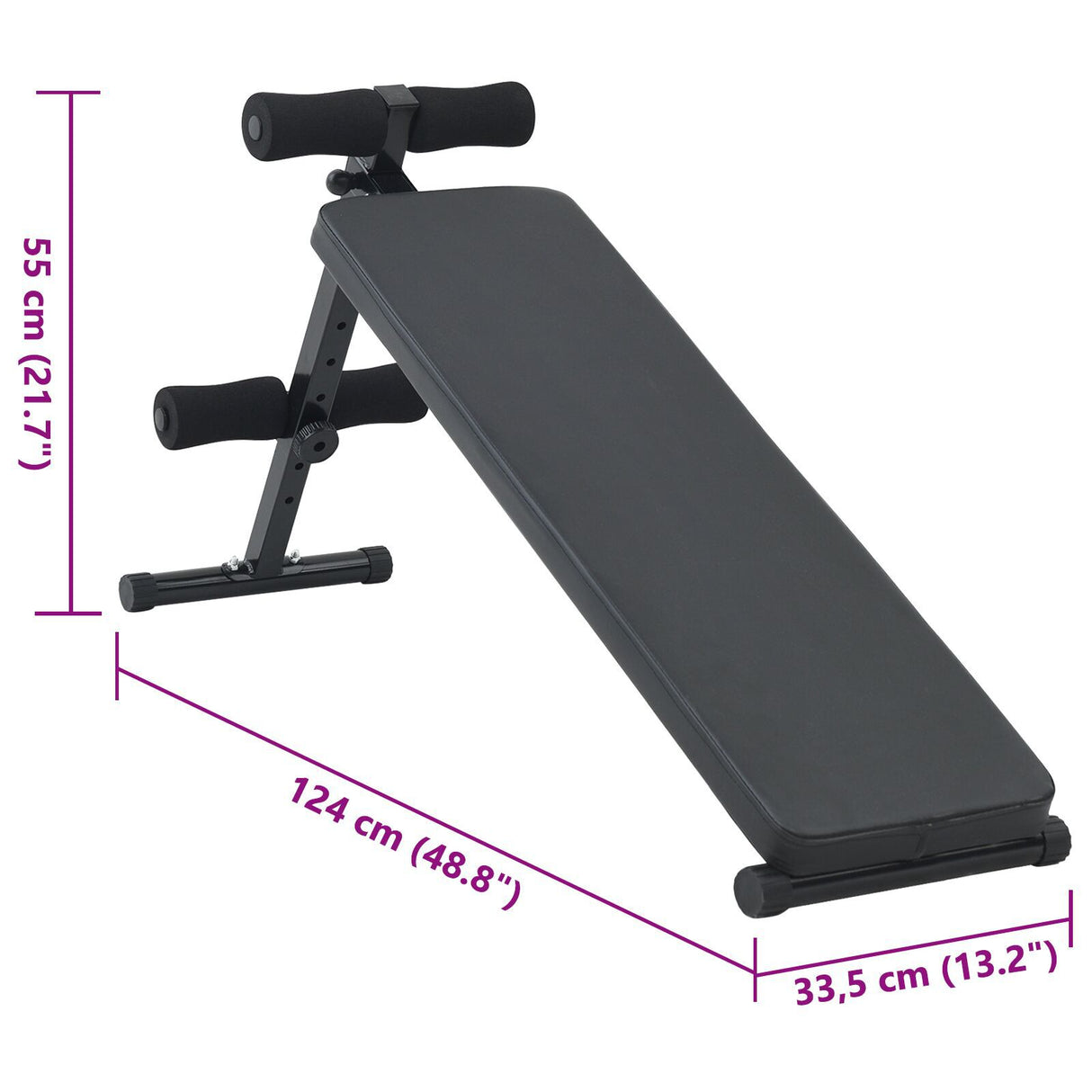 Sit Up Bench 150 Kg Foldable And Height Adjustable 48-68 Cm Steel