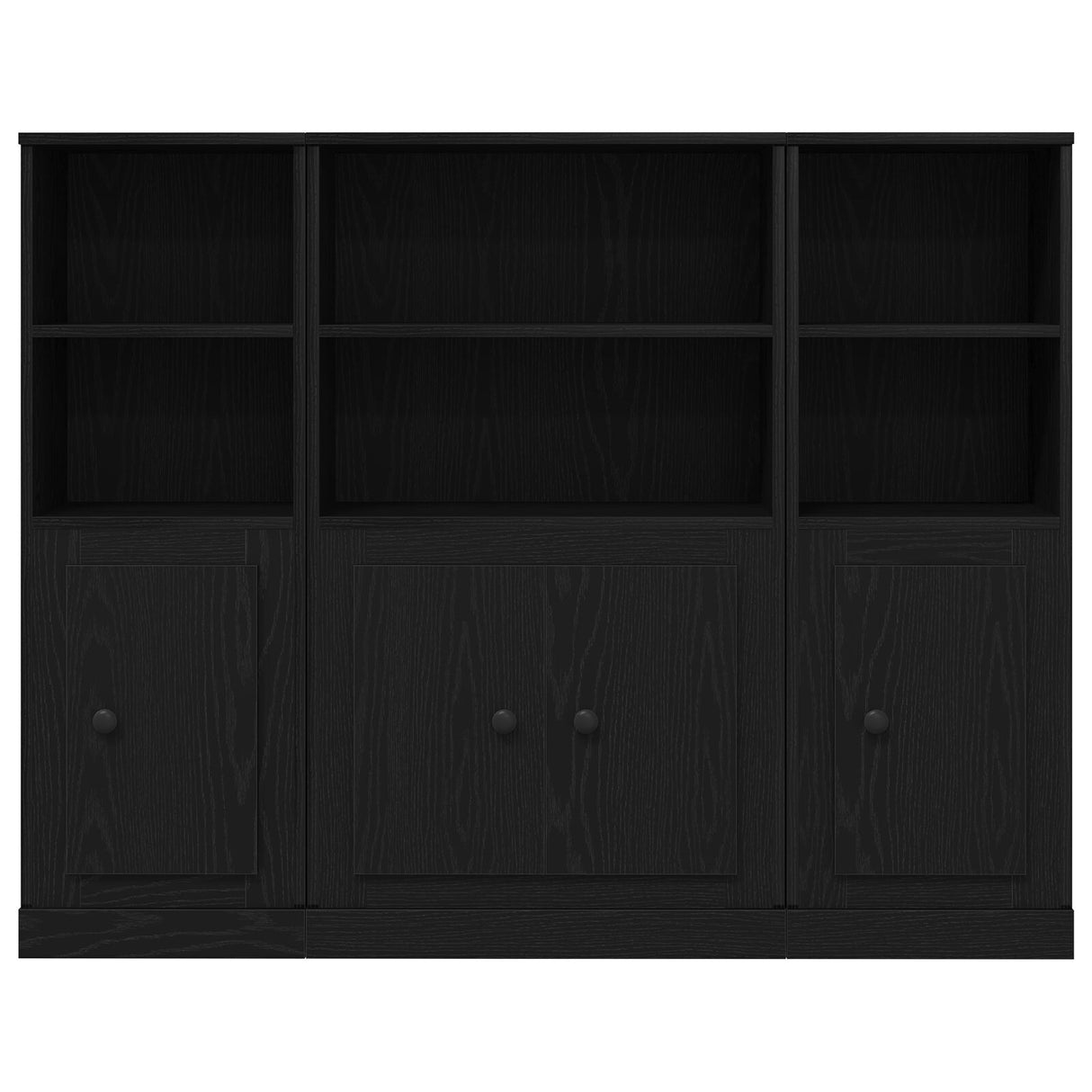 Highboard Black Oak 132X35,5X103,5 Cm Engineered Wood