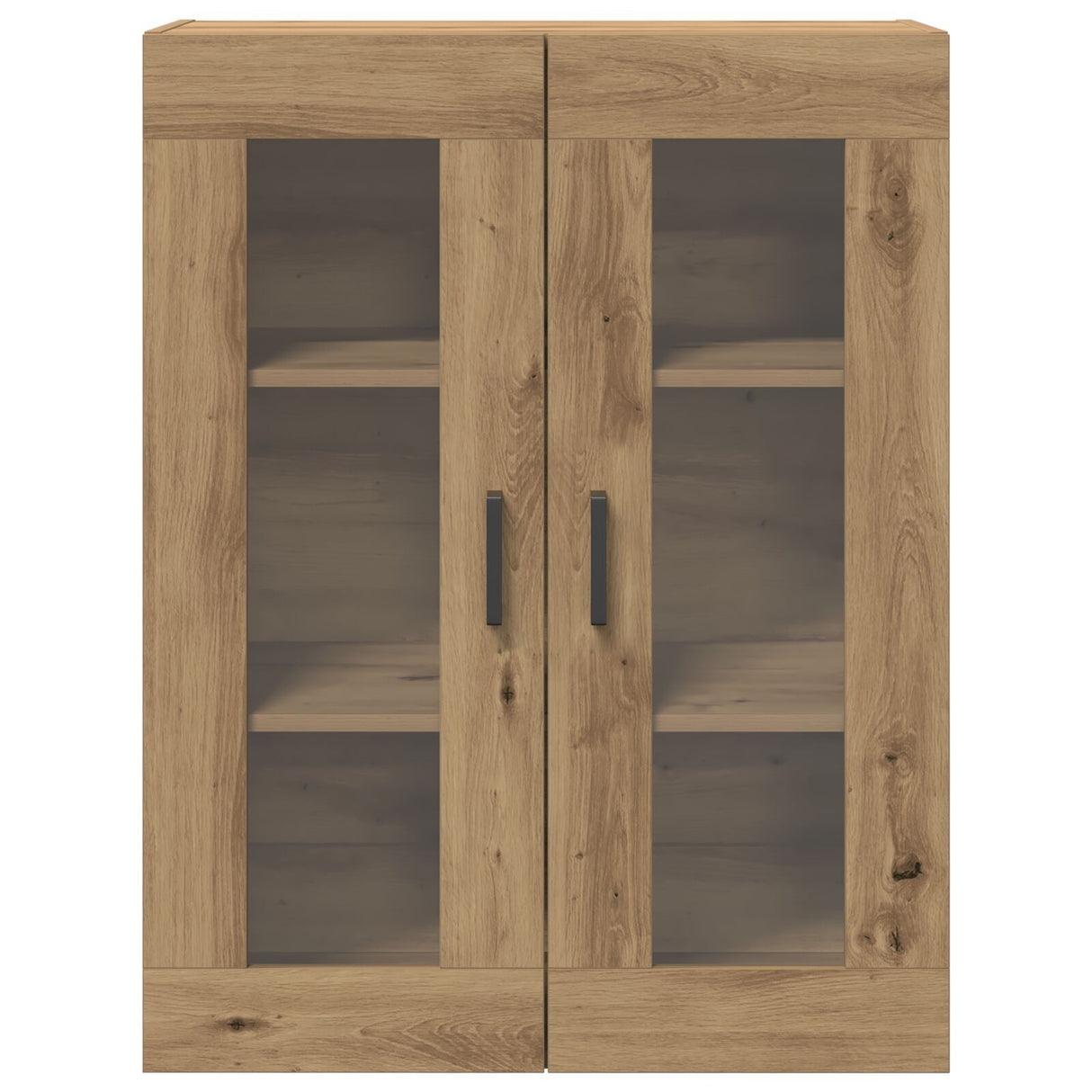 Wall-Mounted Cabinet With Glass Doors Artisan Oak 69.5X34X90 Cm