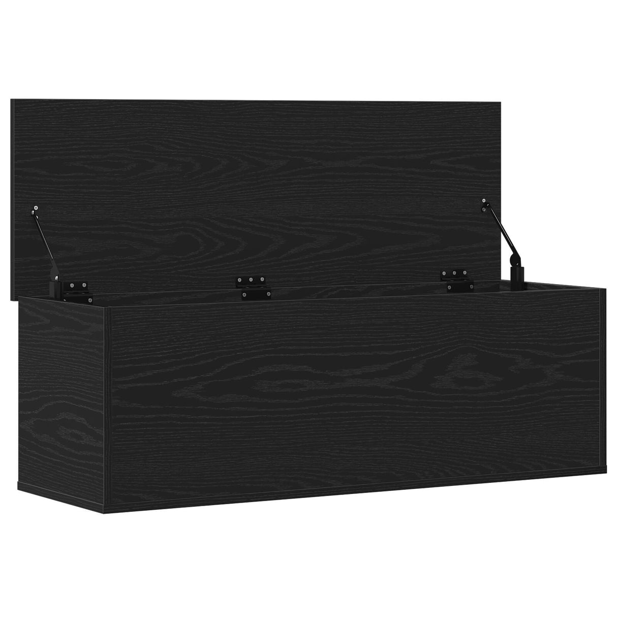 Storage Box In Black Oak - 102X35X35 Cm, Made From Engineered Wood